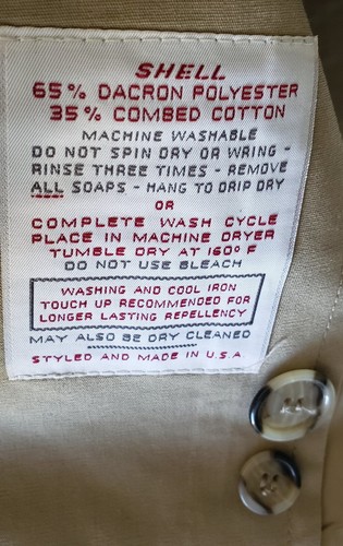 Vintage Botany Weather Topper Trench Coat Mens 44 Long Khaki Removable Lining - Picture 15 of 16