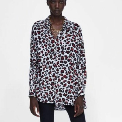 red leopard blouse