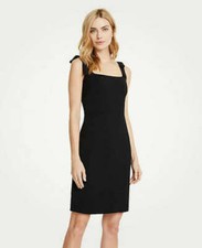 Ann Taylor - Size 4 Black Bow Strap Sheath Dress $139.00 (U428)