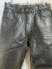 Vintage Black Leather Pants Motorcycle Lined Pants Size 4