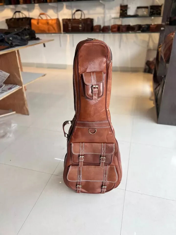 Leather guitar bag, guitar stylish bag, gift for musicians