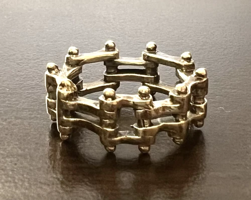 Vintage Sterling Silver Ring Biker Chain Ring Sz 6.75