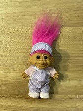Russ Troll Girl Doll Wearing a Purple Jumper and Hat