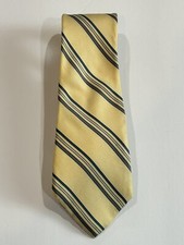 Via Manzoni 100% Italian Silk Made In USA Yellow Striped Men’s Tie