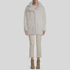 Jason Maxwell Women's Oversized Sherpa Coat, Ivory, Size: X-Large
