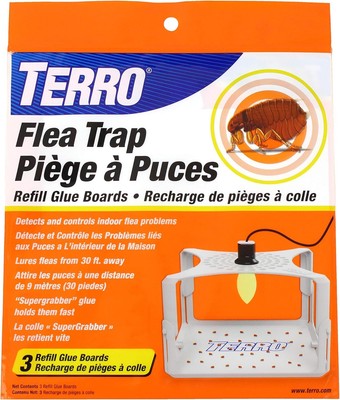 TERRO T231 Flea Trap Refills - Replacement Glue Boards,White, White 