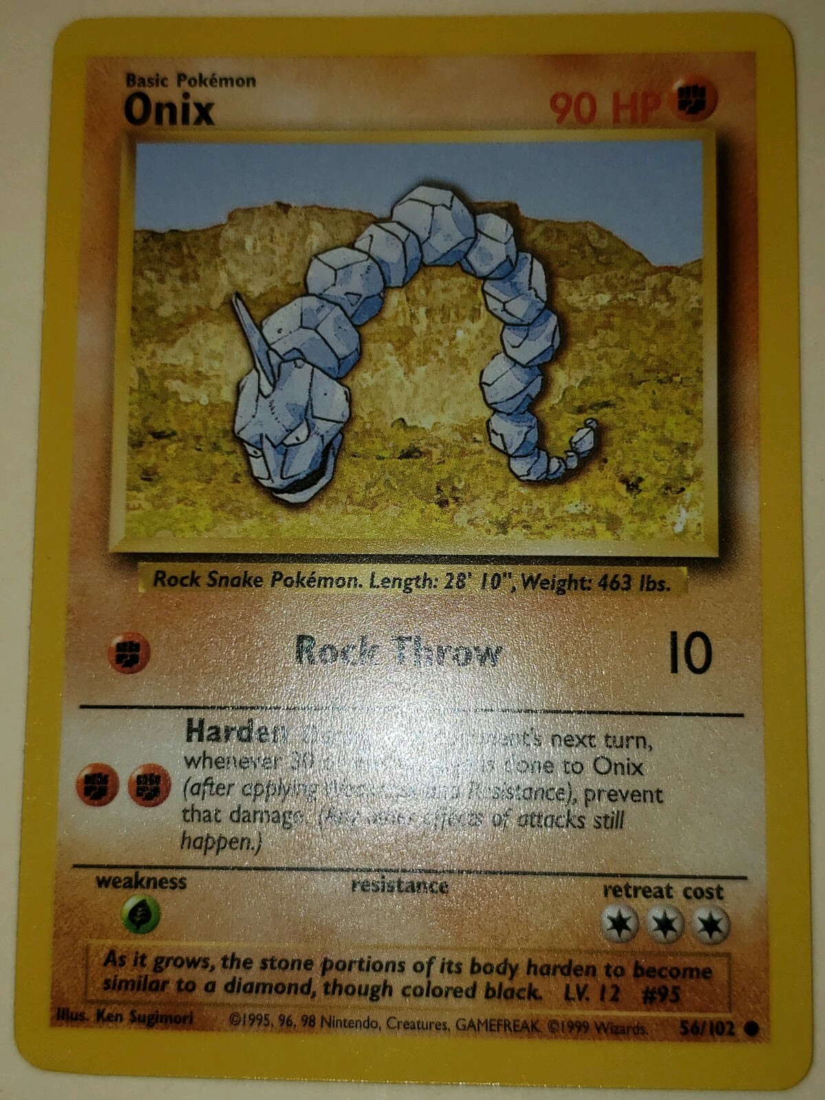 Topps Pokemon Onix 95 56 102 Check Perfect Ebay