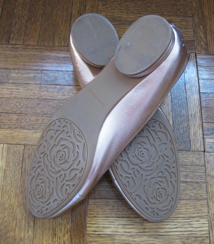 TARYN ROSE – “Penelope” Ballerina Flat Shoes in Rose Gold Metallic - Picture 5 of 11