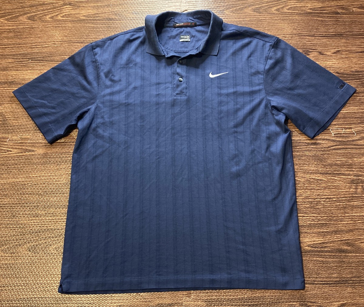 Nike Tiger Woods TW Dri-Fit Golf Polo Shirt Men's Large Blue