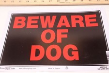Hillman Styrene Square Beware of Dog Sign Black 8" x 12" 839924