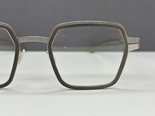 ic Berlin Brille Herren Damen grau silber matt Eckig Nio groß NP:499€ - Picture 4 of 13