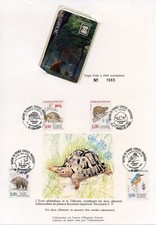 ENCART PHILATELIQUE ET TELECARTE LA PROTECTION DE LA NATURE ANIMAUX N° 3
