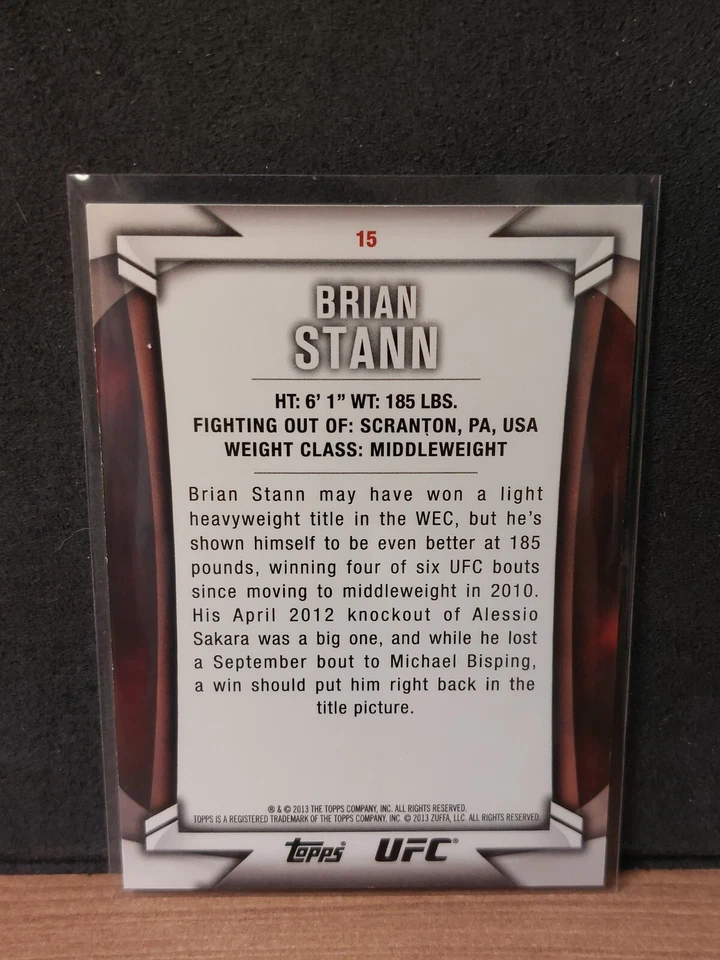 Brian Stann #15 2013 Topps UFC Knockout Gold #089/188 - Image 2 of 2