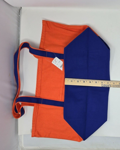 Borsa tote in tela Brooks Brothers colore blu e arancione libro confezionabile nuova con etichetta - Foto 7 di 10