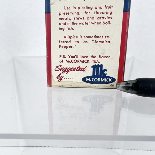 Vintage Sealed McCormick Schilling Spice Box Whole Allspice Box Tin NOS - Picture 6 of 6