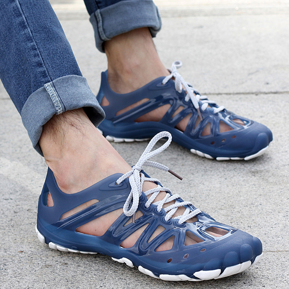 Summer Men Fashion Sandals Plastic Beach Shoes Water Shoes Slip On Breath  Hole | eBay