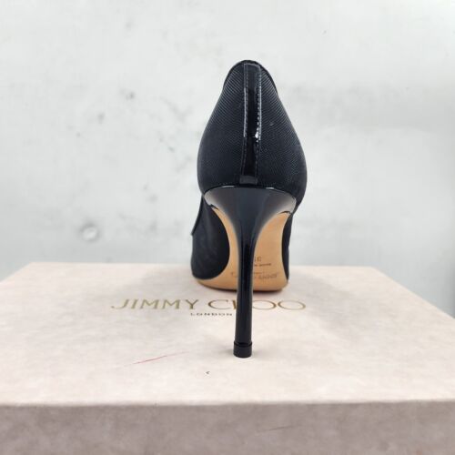 Jimmy Choo Romy 85 Mesh Pointed Toe Pumps Women's 5/35 Black Slip On Style - Picture 8 of 21