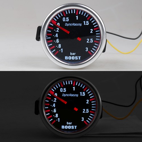 2" 52mm Universal Pointer White LED -1~3Bar Turbo Boost Gauge Vacuum Press Meter - Picture 8 of 8