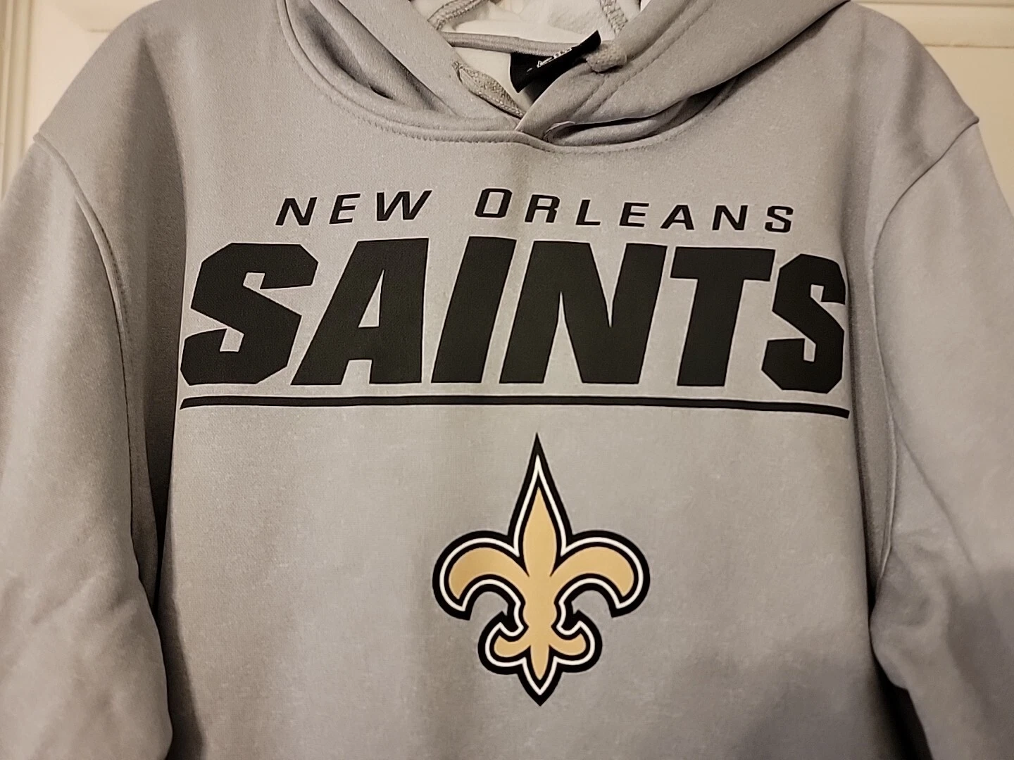 VETEMENTS Felpa con cappuccio New Orleans Saints Medium nuova con etichetta di New Era NFL Team Apparel BELLO sconto