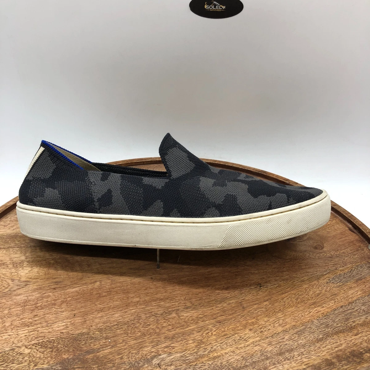 Rothys The Sneaker Gray Black Camo Slip On Low Top Shoes Womens Size 11