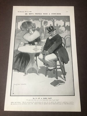 1905 bystander print - lawson wood ( mr biff at a paris cafe  )