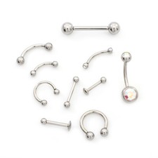 Piercing Kit 22 Pieces for professional result Internally Threaded Jewelry