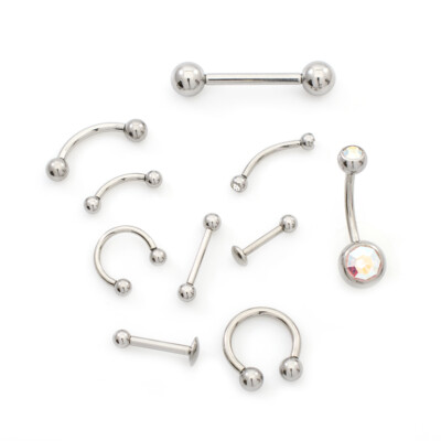 Piercing Kit 22 Pieces for professional result Internally Threaded Jewelry 