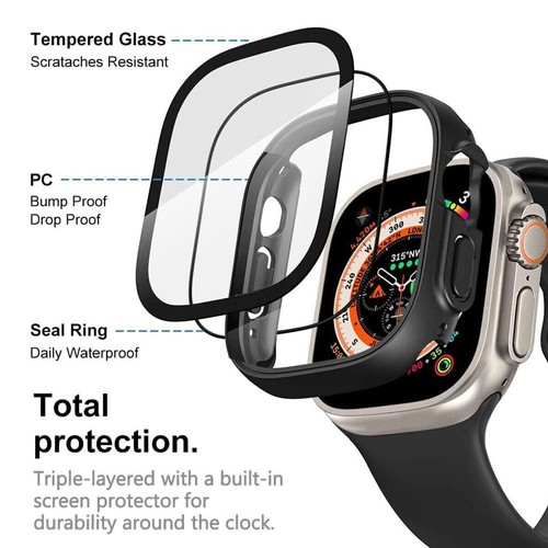 For Apple Watch Series 5 44mm Matte Clear Hard PC Screen Protector Full Case - 第 5/6 張圖片