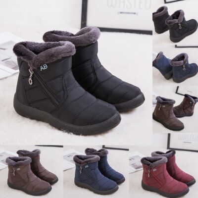 Damen Schneeschuhe Winter Wasserdicht Warm Stiefel Stiefeletten Flache SnowBoots