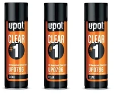 U-POL Premium Aerosols: Clear #1, High Gloss Clearcoat, 15oz UPL-UP0796 (3 Pack)