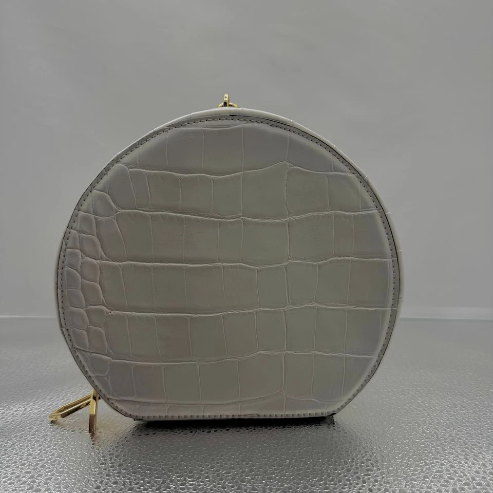 Gianni Bini, correa de muñeca redonda de cuero de cocodrilo blanco; falta correa más larga, dorada Foto 2 de 4