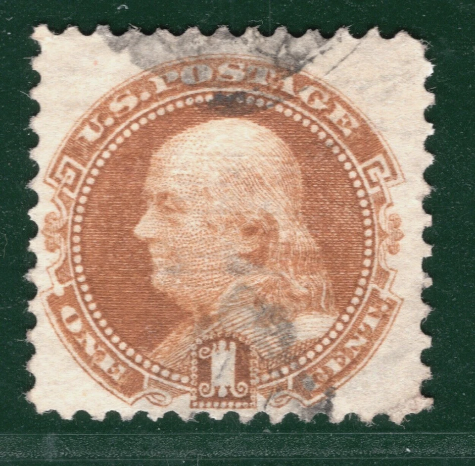 USA Classic Stamp Scott.112 1c Buff (1869) *CLEAR PROFILE* Used Cat $140 YOG37 - Image 4 of 4