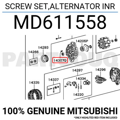 MD611558 Genuine Mitsubishi SCREW SET,ALTERNATOR INR OEM | eBay 