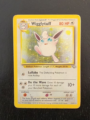 Pokémon TCG Wigglytuff Jungle 16/64 Holo Unlimited Holo Rare - Picture 2 of 11