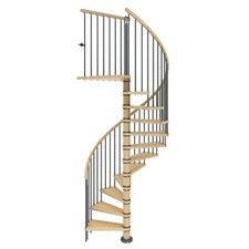 DOLLE Winnipeg Spindeltreppe Ø120/140 cm Buche/Eiche geölt Metallgeländer