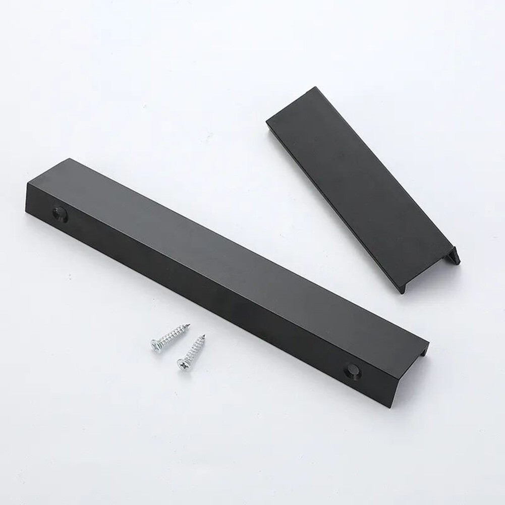 Elegant Black Finger Pull Handle for Cupboards Durable and Easy to