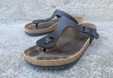 Birkenstock Gizeh Thong Sandals Black Leather EU40 M7 W9