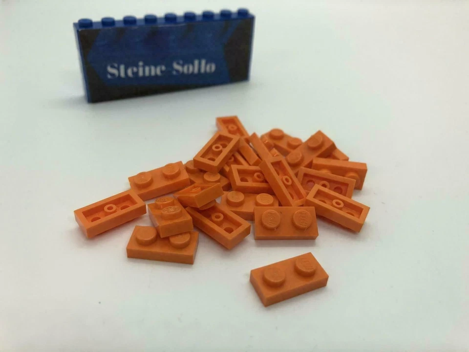 Lego (c) 20x 1x2 Platte 3023 - orange - plate - classic - - Bild 1 von 1