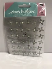 EK Jolee's Boutique Dimension Wedding Gem Flowers Stickers Brand New, 36 Pcs.