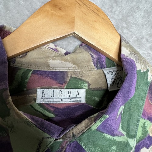 Vintage Men’s Burma Bibas Short Sleeve Button Up Size Large Preowned - Picture 2 of 5
