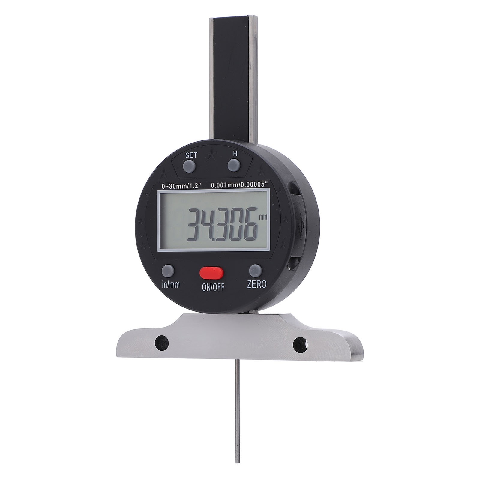 Digital Depth Gauge 0-30mm 0-1.2in Range 0.001mm 0.00005in Accuracy Electronic