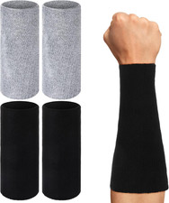 9'' Long Wristbands Sweatbands, Elastic Sport Wrist Bands for Sweat Men Women Fo