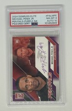 Michael Penix Jr. 2024 Panini Donruss Elite Pen Pals Purple Ink Auto PSA 8 