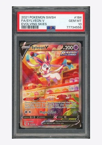 Pokemon PSA 10 Sylveon V Ultra Rare 2021 184/203 Evolving Skies English