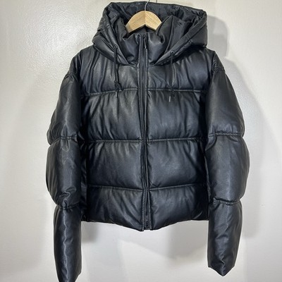 Marilyn & Me Women's XL Faux Leather Black Hoodie Jacket NEW
