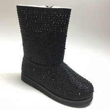 Girl's Crystal-Embellished Mid-Calf Boots