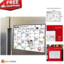 Stain-Resistant Magnetic Whiteboard Calendar for Refrigerator - 16.9" x 11.8"