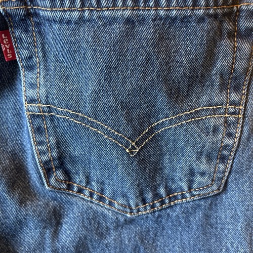 VINTAGE Y2K Levi's 550 Relaxed Fit Jeans W32 L32 Herren Dark Wash Workwear Denim - Bild 13 von 14
