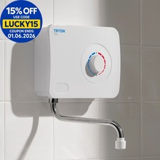 Triton T30i 3kW 240V Over Sink Electric Hand Wash Water Heater Unit White Spout