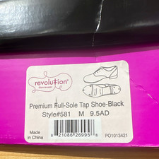 Revolution Dancewear Black Premium Full-Sole Tap Shoe Style 581 Size 9.5AD